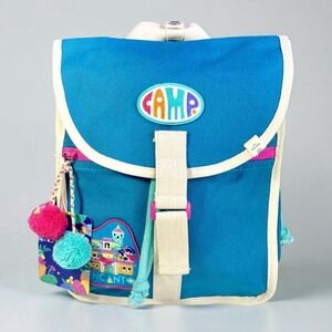 Disney ENCANTO x CAMP Canvas Flap Backpack Bag‎ Embroidered Poms NWT